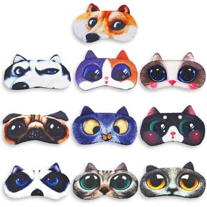Sleep Mask for Kids Boys Girls Tphon Funny Blindfolds Soft Cute Animal Sleeping Masks with Adjustable Strap for Travel Naps Shift Works Games 4 Pack