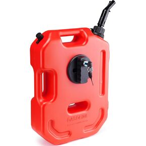 VEVOR Transfer Tank, 2.64 Gallon/10L, Tank with Spout and Lockable Bracket, Storage Transfer Container, Auto-Off Function & Adjustable Flow Rate, Compatible with Most Cars Motorcycle SUV ATV UTV, Red