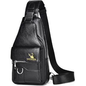 ANPTER Sling Bag for Men Crossbody Chest Bag Over the Shoulder Purse Casual Sling Backpack for Travel Hiking Cycling