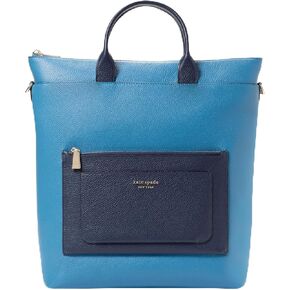 kate spade new york Walker Colorblocked Pebbled Leather Convertible Backpack, Back to School Blues Multi