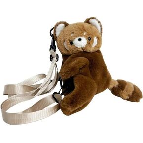 Red Panda Hug Stuffed Backpack Cute Animal Plush Shoulder Bag (Large)