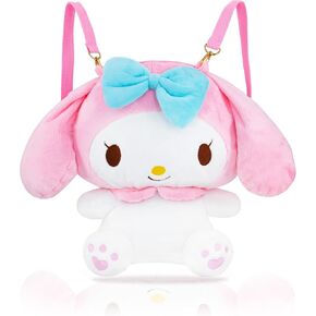 Roffatide anime My Melody Plush Backpack Cartoon Pink Cute Big Ear Rabbit محشو على ظهره Kawaii Lolita Jk Women Bag Hights Pink
