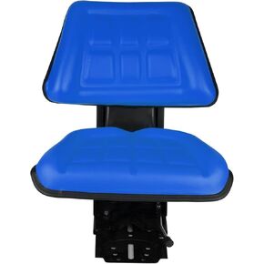 Blue Universal Adjustable Tractor Suspension Seat Triback Style with Tilt Fits for Ford/New Holland Tractor 3000 3010 3300 3400 3600 3610 Shock Absorption Alloy Steel PVC