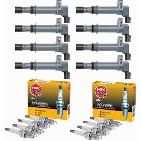 حزم ملفات الاشتعال UF270 & NGK Platinum Spark Plugs استبدال لعام 2000 2001 2002 2003 2004 2005 2006 2007 2008 DODGE RAM 1500 DAKOTA SLT JEEP GRAND GRAND CHEROKEE