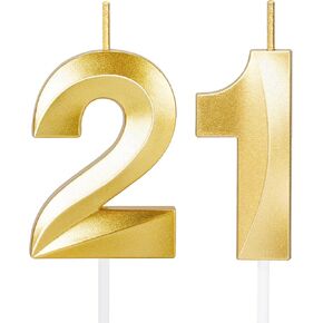 21st Birthday Candles,21st Birthday Decorations Cake Topper for Her Him Men Party Favors