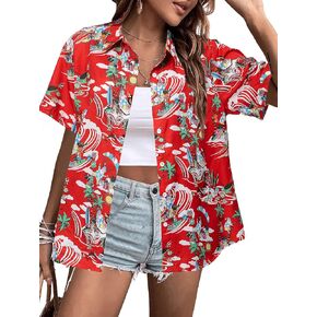 Fryaid Merry Shirt Shirt Hawaiian Terts Women Funny Santa Claus Ugly Graphic Tee Summer Holiday Beach Blouses Up Tops