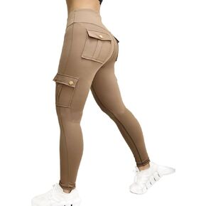 Chicme Women High Weist Cargo Stemgings سلس طماق تجريب طماق البطن السيطرة على السراويل اليوغا مع جيب in Saudi Arabia
