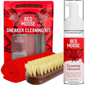 RED MOOSE Shoe & Sneaker Cleaning Kit with Brush, Foaming Cleanser, Microfiber Cloth and Bag – Shoe Cleaner Kit for Sneakers
