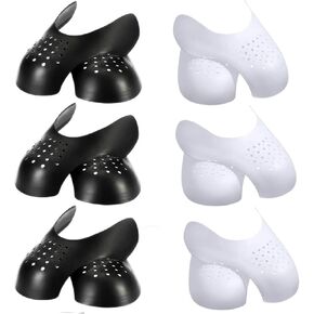 6 Pairs Shoe Crease Protectors for Air Force 1, Anti Toe Shoe Crease Protectors for Jordan 1, White+black