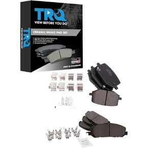TRQ Brake Pads Ceramic متوافقة مع 2020-2022 Ford Explorer 2020 Police Interceptor Utility 2020-2021 Lincoln Aviator
