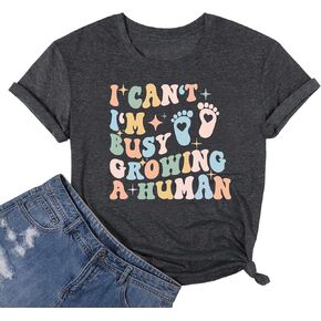 Pregnancy Announcement Shirts Women Funny Letter Print Mama Shirt Maternity Reveal T Shirt Mother's Day Tops