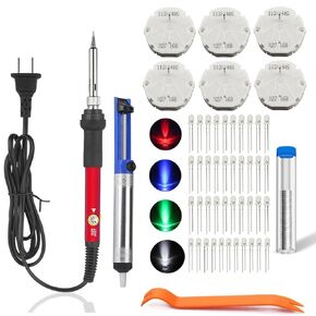 x27 168 Stepper Motor Repair Kit for 03-06 GM Chevy Silverados Tahoes with 6Motors+40Led Light Bulbs+Soldering Iron+Solder Sucker+Remove Tool+Flux Rosin Core