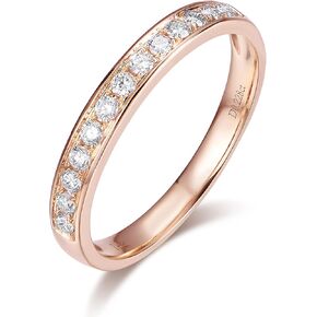 14K الذهب 2mm دنتي الأبدية مويسانيت فرقة الزفاف خواتم الزفاف للنساء