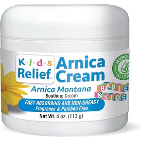 Kids Relief Arnica Cream ، طبيعية ، مهدئة ، غير دهنية ، كريمة لتخفيف الألم غير المعقدة وغير المعقولة ، 4 أوقية (حزمة 1)