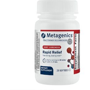 Metagenics Rapid Relief - Herbal Supplement for Occasional Discomfort in The Back, Joints & Muscles* - Includes Turmeric & Boswellia Extract - 60 Softgels