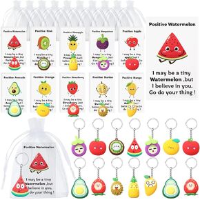 Quelay Inspirational Positive Fruit Keychain Bulk Employee Appreciation Gifts for Coworker End of Year Students Teacher