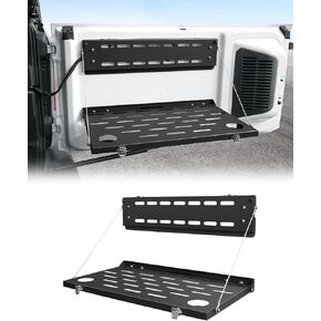 طاولة خلفية على Roader JK طاولة خلفية قابلة للطي قابلة للطي ملائمة لجيب Wrangler JK 2/4 Door 2007-2018 ، طاولة البضائع القابلة للطي الخلفي تخزين Molle Panel Wrangler JK Camping Luggage