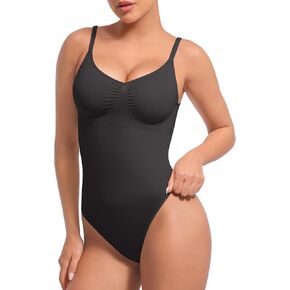 Lover-Beauty Shapewear Bodysuit for Women Tummy Control Seamless Sculpting Snatched Waist Thong Bodysuit with Removable Pads