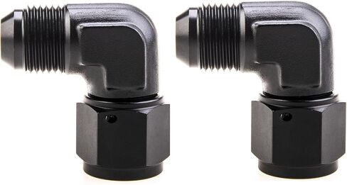 8AN Female to 8AN Male Flare 90 Degree Swivel Hose Fitting Adapter Aluminium Anodized Black 2Pcs in Saudi Arabia