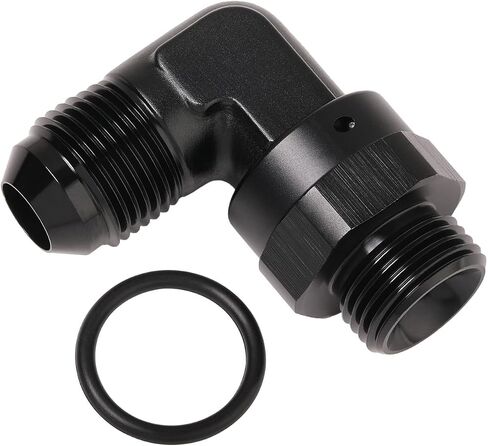 8AN Male Flare to 8AN -8 ORB O-ring Boss 90 Degree Swivel Fitting Adapter Aluminum Black in Saudi Arabia