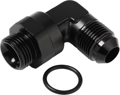 8AN Male Flare to 8AN -8 ORB O-ring Boss 90 Degree Swivel Fitting Adapter Aluminum Black in Saudi Arabia