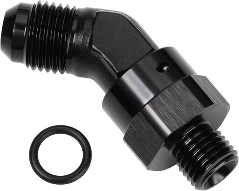 8AN Male Flare to 8AN -8 ORB O-ring Boss 90 Degree Swivel Fitting Adapter Aluminum Black in Saudi Arabia