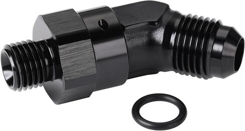 8AN Male Flare to 8AN -8 ORB O-ring Boss 90 Degree Swivel Fitting Adapter Aluminum Black in Saudi Arabia