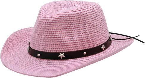 Straw Cowboy Hat for Kids Age 3-5 Cowgirl Hat for Girl Sun Hat for Toddler Summer Western Hat for Boy in Saudi Arabia