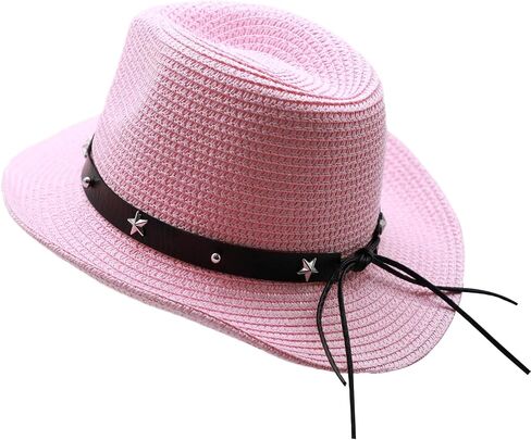 Straw Cowboy Hat for Kids Age 3-5 Cowgirl Hat for Girl Sun Hat for Toddler Summer Western Hat for Boy in Saudi Arabia