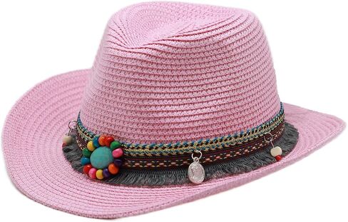 Straw Cowboy Hat for Kids Age 3-5 Cowgirl Hat for Girl Sun Hat for Toddler Summer Western Hat for Boy in Saudi Arabia