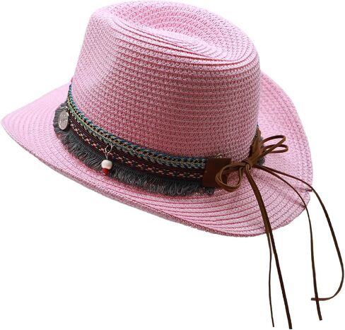 Straw Cowboy Hat for Kids Age 3-5 Cowgirl Hat for Girl Sun Hat for Toddler Summer Western Hat for Boy in Saudi Arabia