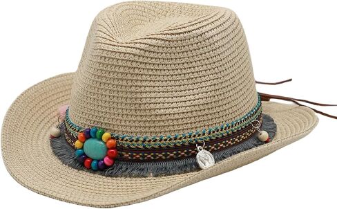 Straw Cowboy Hat for Kids Age 3-5 Cowgirl Hat for Girl Sun Hat for Toddler Summer Western Hat for Boy in Saudi Arabia