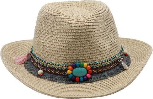 Straw Cowboy Hat for Kids Age 3-5 Cowgirl Hat for Girl Sun Hat for Toddler Summer Western Hat for Boy in Saudi Arabia