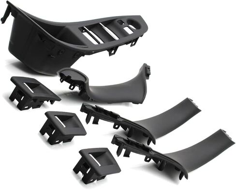 7PCS Door Handle for BMW 5 Series F10 F11 Driver Side Front Left Armrest Window Lift Switch Passenger Door Cover Inside Pull Handle Replacement for BMW 520 523 525 528 535 (Black) in Saudi Arabia
