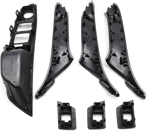 7PCS Door Handle for BMW 5 Series F10 F11 Driver Side Front Left Armrest Window Lift Switch Passenger Door Cover Inside Pull Handle Replacement for BMW 520 523 525 528 535 (Black) in Saudi Arabia