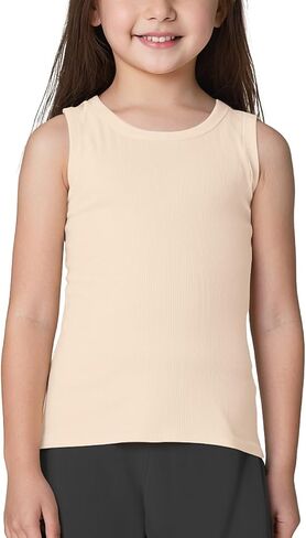 Noomelfish Girls Ribbed Racerback Tank Tops Cotton Cute Basic Dance Sleeveless Shirts (4-12 Years) in Saudi Arabia