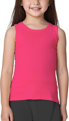 Noomelfish Girls Ribbed Racerback Tank Tops Cotton Cute Basic Dance Sleeveless Shirts (4-12 Years) in Saudi Arabia
