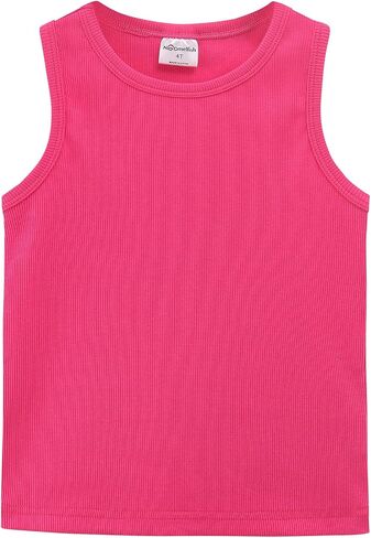Noomelfish Girls Ribbed Racerback Tank Tops Cotton Cute Basic Dance Sleeveless Shirts (4-12 Years) in Saudi Arabia