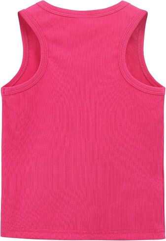 Noomelfish Girls Ribbed Racerback Tank Tops Cotton Cute Basic Dance Sleeveless Shirts (4-12 Years) in Saudi Arabia