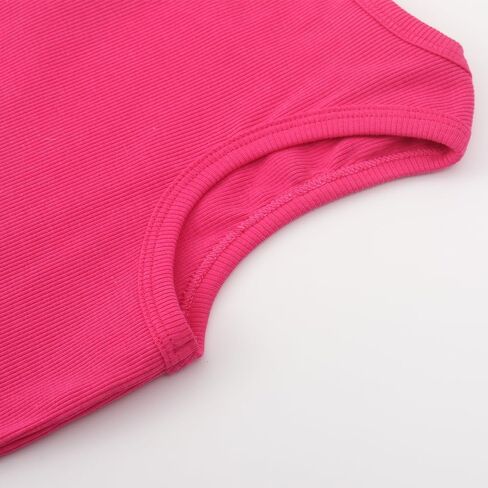 Noomelfish Girls Ribbed Racerback Tank Tops Cotton Cute Basic Dance Sleeveless Shirts (4-12 Years) in Saudi Arabia