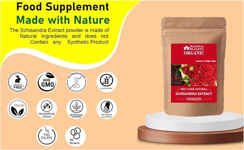 مسحوق Schisandra العضوي 100 ٪ Natural Natural 200 جرام / 7.05 أوقية in Kuwait