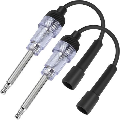 2PCS Car Inline Spark Plug Tester, Straight Boot Vehicle Engine Ignition Tester Light, Small Armature Auto Diagnostic Detector for Internal External Engine, Universal for Most Cars in Saudi Arabia