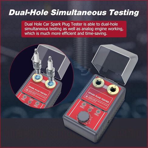 SPARK PLUP TESTER 2 HOLE ، TESTER COOL TESTER 0-6000 دورة في الدقيقة قابلة للتعديل ، كاشف محلل سدادات الإشعال لمركبات البنزين 12 فولت in Kuwait