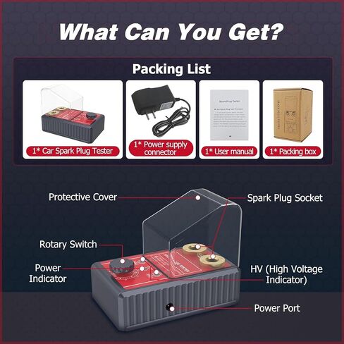 SPARK PLUP TESTER 2 HOLE ، TESTER COOL TESTER 0-6000 دورة في الدقيقة قابلة للتعديل ، كاشف محلل سدادات الإشعال لمركبات البنزين 12 فولت in Kuwait