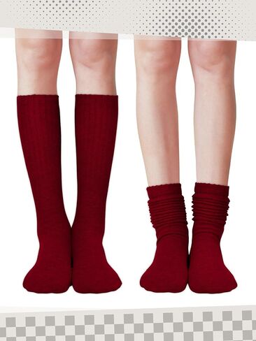12 Pairs Women Slouch Socks Bulk Cotton Scrunch Stacked Boot Socks for Women Girls in Kuwait