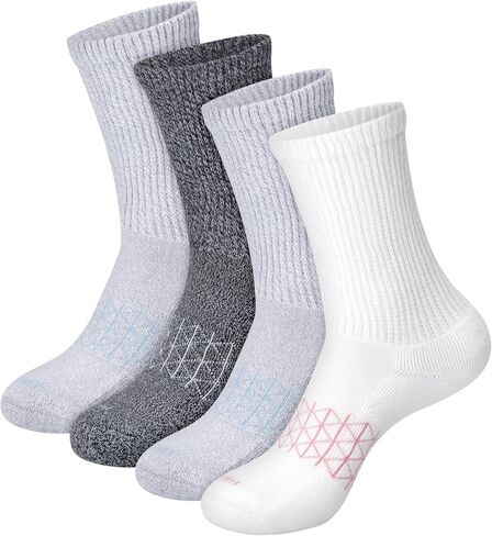 Hanes Women's Non-Binding Crew Socks, Absolute Wellness Non-Restrictive Cushioned Socks for Women, 4-Pack in Saudi Arabia