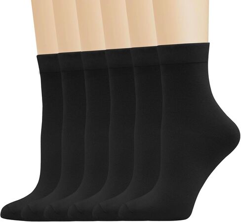 Women Thin Socks Rayon Bamboo Ankle Silky Quarter Anti Odor Casual Summer Socks 6 Pairs in Saudi Arabia