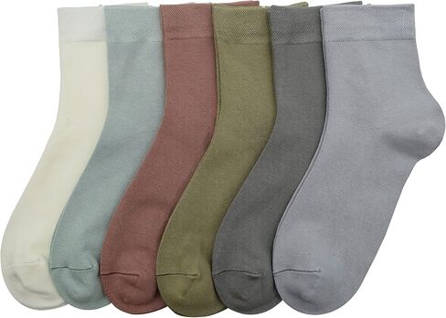 Women Thin Socks Rayon Bamboo Ankle Silky Quarter Anti Odor Casual Summer Socks 6 Pairs in Saudi Arabia