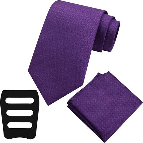 Mantieqingway Solid Color Tie Sets for Men Necktie with Pocket Square and Holder Formal Wedding New Year Graduation in Saudi Arabia