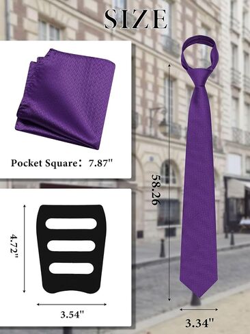 Mantieqingway Solid Color Tie Sets for Men Necktie with Pocket Square and Holder Formal Wedding New Year Graduation in Saudi Arabia